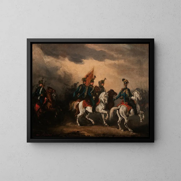 Hussards bleus - Piotr Michałowski — ingelijst kunstwerk aan de muur