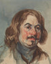 Studie van een portret van een man - Piotr Michałowski — weergave van het kunstwerk
