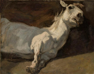 Piotr Michaowski - White horse stretched on the ground.webp