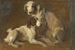 Studie van een hond - Piotr Michałowski — weergave van het kunstwerk