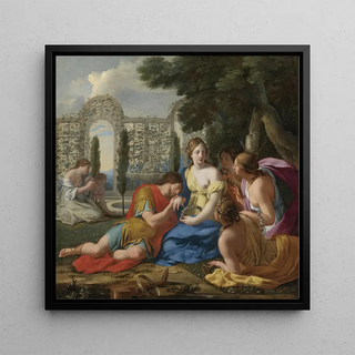 Polyphile et Polia accompagnés de nymphes sur l'île de Cythère - Eustache Le Sueur
