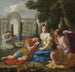 Polyphile en Polia vergezeld van nimfen op het eiland Cythera - Eustache Le Sueur — weergave van het kunstwerk