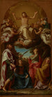 De Christus in glorie met de heiligen Celse, Julien, Marcionille en Basilisse - Pompeo Batoni — weergave van het kunstwerk