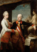 L'keizer Jozef II met groothertog Piëro Leopold van Toscane - Pompeo Batoni — weergave van het kunstwerk