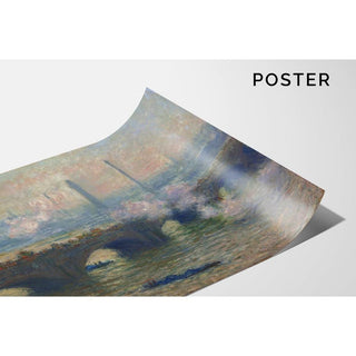 Pont de Waterloo, journée grise - Claude Monet | Reproduction Tableau Décoration murale affiche copie