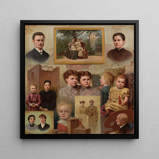 Portrait collectif de la famille Kalinowski avec l'autoportrait du peintre - Adrian Gbocki