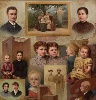 Portrait collectif de la famille Kalinowski avec l'autoportrait du peintre - Adrian Gbocki