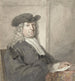 portret van een man met een hoed en een grijze pruik, naar rechts gekeerd, mogelijk tussen 1720 en 1792 - Aert Schouman — weergave van het kunstwerk