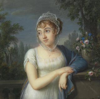 Portrait d'une Femme Près d'une Balustrade - Jean-Baptiste-Jacques Augustin
