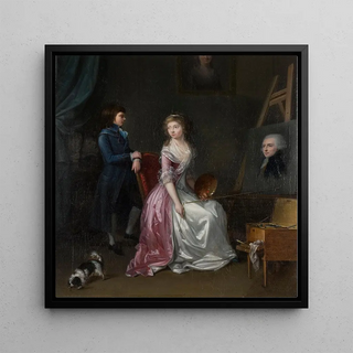 Portrait d'une artiste dans son atelier - Anonyme