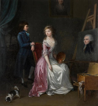 Portrait d'une artiste dans son atelier - Anonyme