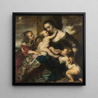 Portrait d'une femme avec quatre enfants représentée comme Caritas - Jrgen Ovens