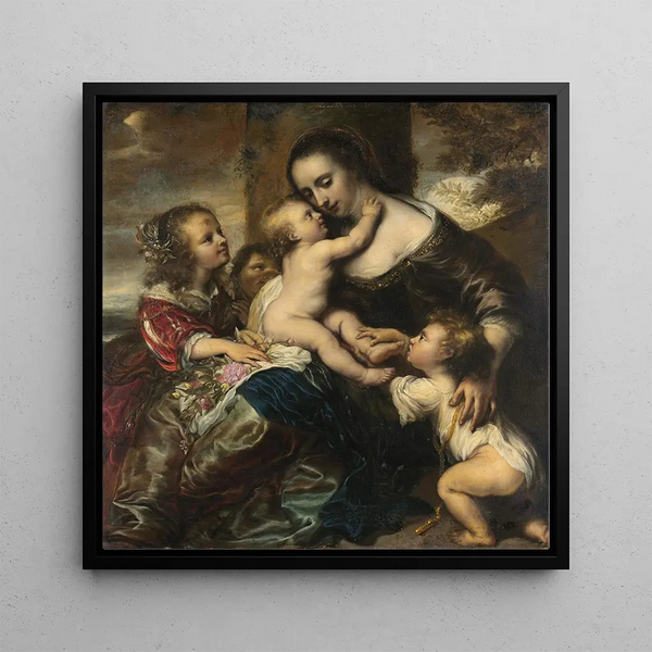 Portrait d'une femme avec quatre enfants représentée comme Caritas - Jrgen Ovens