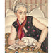 Reproductie van het schilderij Portret van een vrouw die leest met een hond - Gerda Wegener