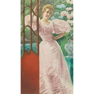 Portrait d'une jeune femme dans un conservatoire - James Tissot | Reproduction Tableau Décoration murale affiche copie