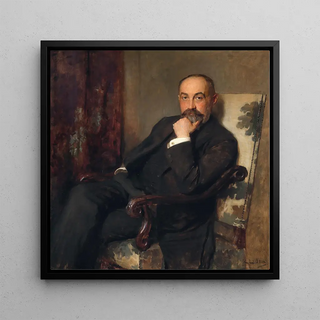Portrait du fabricant de laine de mouton Emil Schwarz 1863-1939 dans un fauteuil - John Quincy Adams