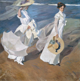 Promenade au bord de la mer - Joaquín Sorolla