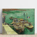 Reproductie van het schilderij van het Quai-schilderij met mannen die zandboten lossen - Vincent van Gogh