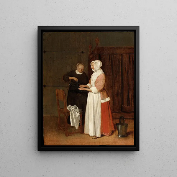 Quirijn Van Brekelenkam - A Woman Washing her Hands.webp