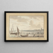 Landschapschilderij met zeilboten en kerktoren - R. A. C. Ziesenis — ingelijst kunstwerk aan de muur