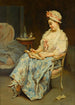 Un moment de réflexion - Raimundo de Madrazo y Garreta — weergave van het kunstwerk