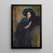 Portret van een dame in blauw - Raimundo de Madrazo y Garreta — ingelijst kunstwerk aan de muur