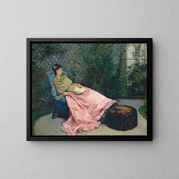 Sieste - Raimundo de Madrazo y Garreta — ingelijst kunstwerk aan de muur