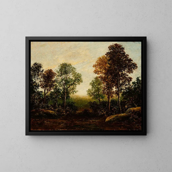 Landschap met bomen - Ralph Albert Blakelock — ingelijst kunstwerk aan de muur
