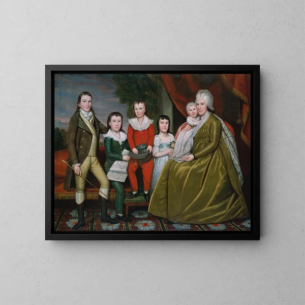 Madame Noah Smith en haar kinderen - Ralph Earl — ingelijst kunstwerk aan de muur