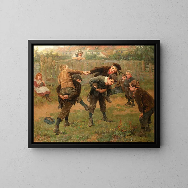 Le Tournoi - Ralph Hedley — ingelijst kunstwerk aan de muur