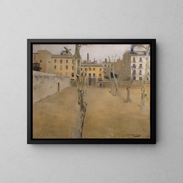 van het Cour de l'ancienne prison de Barcelone, cour des agneaux - Ramon Casas — ingelijst kunstwerk aan de muur