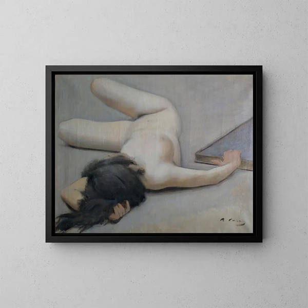 Nu vrouwelijk - Ramon Casas — ingelijst kunstwerk aan de muur