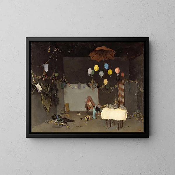 Binnenstudio schilderij - Ramon Casas — ingelijst kunstwerk aan de muur