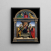 De Maagd met Kind zittend op een troon met heiligen - Raphael — ingelijst kunstwerk aan de muur