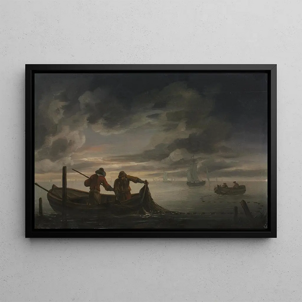 Raphael Govertsz Camphuysen - An Estuary Scene with Fisherman.webp