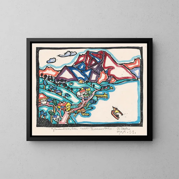 Lac de Gmunden avec le Traunstein - Reijer Stolk — ingelijst kunstwerk aan de muur