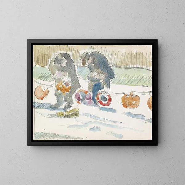 Twee mannen op straat - Reijer Stolk — ingelijst kunstwerk aan de muur