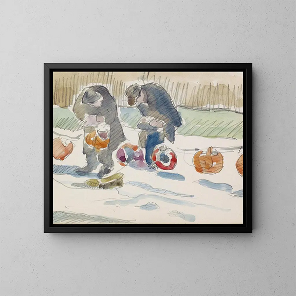 Twee mannen op straat - Reijer Stolk — ingelijst kunstwerk aan de muur