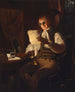 van een man die leest bij kaarslicht - Rembrandt Peale — weergave van het kunstwerk