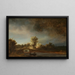 Landschapschilderij met een stenen brug - Rembrandt van Rijn — ingelijst kunstwerk aan de muur