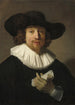 Man met een muziekpartituur - Rembrandt van Rijn — weergave van het kunstwerk