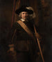 De driekleurige vaandeldrager Floris Soop 1604-1657 - Rembrandt van Rijn — weergave van het kunstwerk