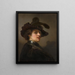 van een man met een hoed met veren - Rembrandt van Rijn — ingelijst kunstwerk aan de muur