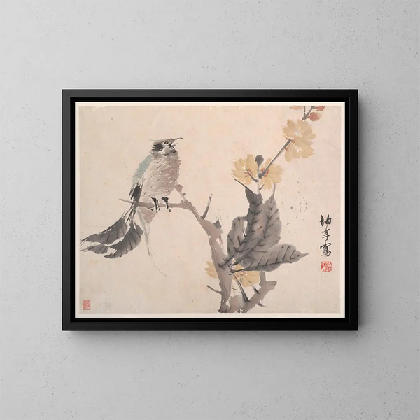 Dieren, bloemen en vogels Pl4 - Ren Yi — ingelijst kunstwerk aan de muur
