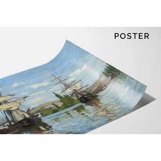 Reproduction Bateaux sur la Seine à Rouen - Claude Monet