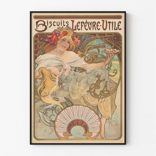 Reproduction - Biscuits Lefèvre-Utile - Alphonse Mucha