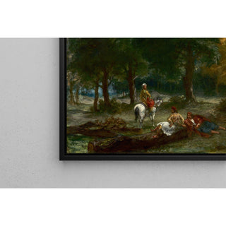 Reproduction Cavalerie grecque au repos en forêt - Eugène Delacroix