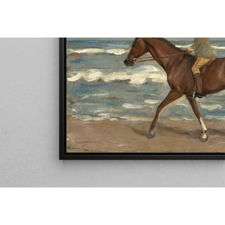 Reproduction Cavalier sur la plage à gauche - Max Liebermann