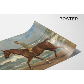 Reproduction Cavalier sur la plage à gauche - Max Liebermann