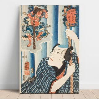 Reproduction Chicken; Tsunagorō - Utagawa Kuniyoshi